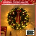 thumbnail image 2 of 24" Pre-Lit Artificial Christmas Wreath, 50 Warm Lights and 80 PVC Tips and 14 DIY Ornament, Christmas Collection, Battery Operated & Timer for Outdoor Home Window Wall Front Door, 2 of 8