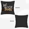 thumbnail image 6 of Set of 2 Decorative Throw Pillow Covers 18x18in - Serene Watercolor Design with ' Just Breathe ' in White & Yellow for Couch Bed Car, 6 of 8