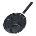 thumbnail image 1 of Fyearfly Frying Pans, 4-hole Multifunction Non-Stick Frying Pan Cooking Pan Omelette Pan Suitable for use on Gas Hobs, Practical Kitchen Tools(Black 24.5cm), 1 of 7