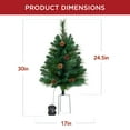 thumbnail image 2 of Best Choice Products Set of 2 24.5in Outdoor Scotch Pine Pathway Christmas Trees Decor w/ LED Lights, Pine Cones, 2 of 7