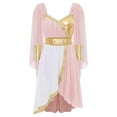 thumbnail image 7 of Aislor Womens Greek Toga Costume for Halloween Cosplay Costume Chiffon Sleeveless Dress Outfits Pink M, 7 of 7