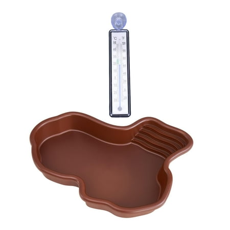 Bvdfgk Turtle Water Dish Reptile Bathing Dish Pool,Reptile Feeding Water Bowl for Snake without Pipe