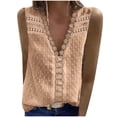 thumbnail image 2 of Mujeres Casual Sin Mangas Mangas Acampanadas Con Cuello En V Sólido Camiseta Suelta Blusa Tops Pompotops lopia995278, 2 of 7