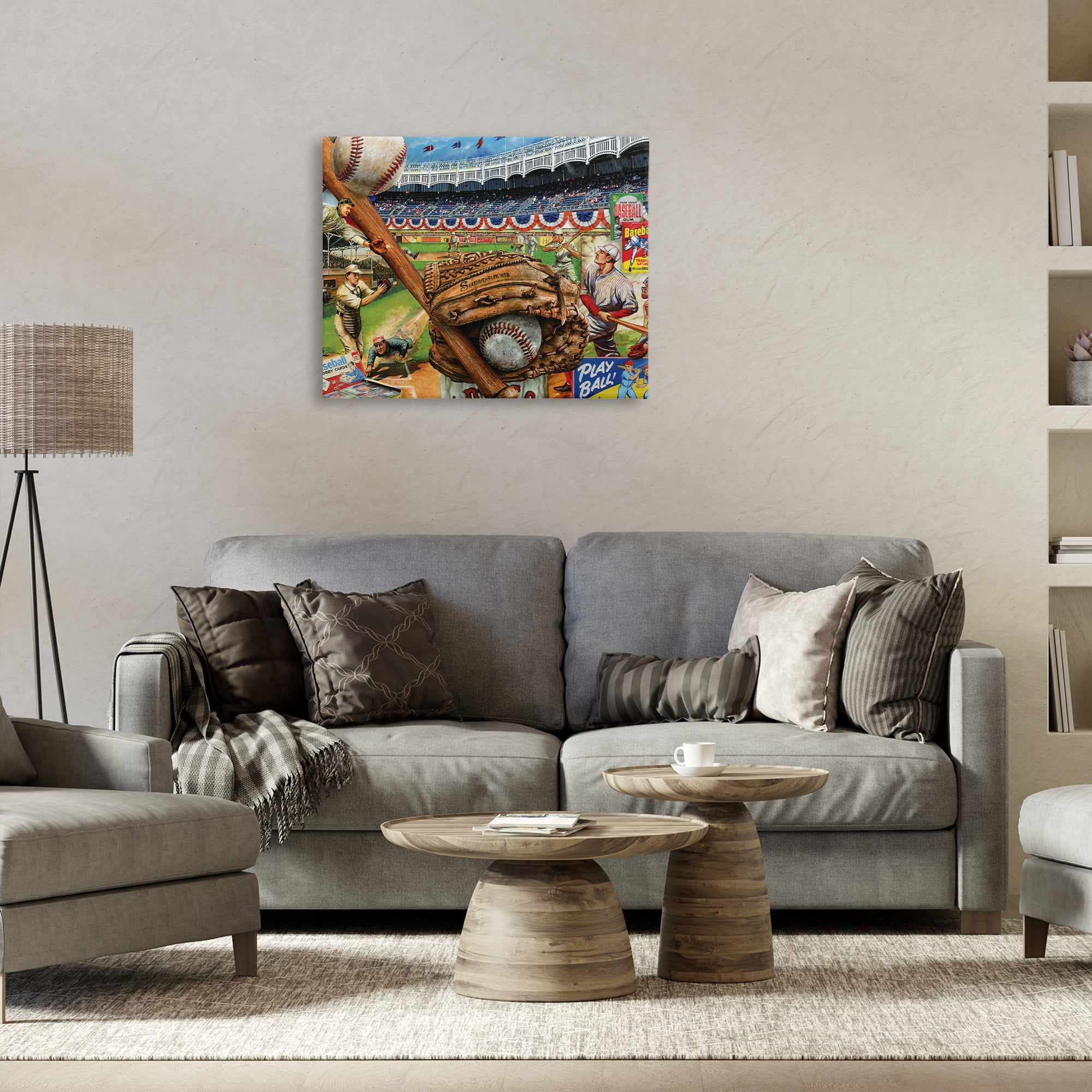 Stupell Industries Baseball Sports Collage Sports Painting Gallery Wrapped Canvas Art Print Wall Art, 30 x 24