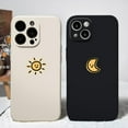 thumbnail image 2 of Compatible with iPhone Case,Silicone Cute Couple Matching Cartoon Sun Moon Camera Lens Protection Soft Shockproof Cover Phone Case (Whitemoon,iPhone 15 Pro Max), 2 of 14