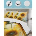 thumbnail image 4 of Quilts Full Size, Sunflower Soft Comforter Bedding Set for Bed, Watercolor Yellow Floral Botanical Lightweight Quilted Bedspread with Pillow Cover(2 Pieces) for All Season, 78x90 Inch, 4 of 6