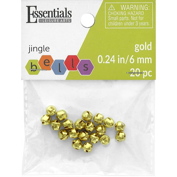 Essentials By Leisure Arts Arts Jingle Bells 6mm Gold 20pc