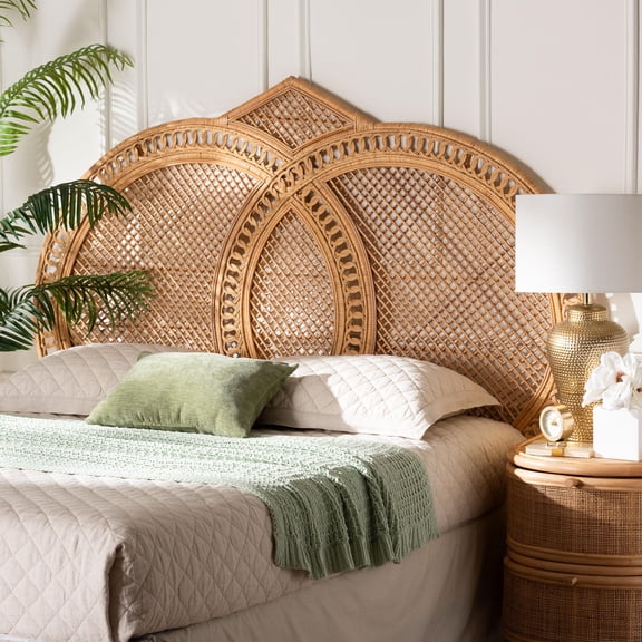 bali & pari Nerita Boho Standalone Headboard, Queen, Light Honey