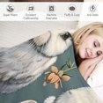 thumbnail image 3 of Shiartex  Kids Rabbit Blanket Cute Easter Rabbit Carrot Throw Blanket for Boys Girls Kawaii Animal Bunny Blue Blanket Spring Flowers Blanket White, 3 of 6