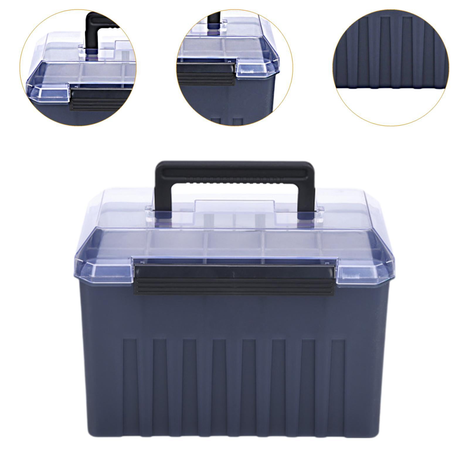 Wswqop Fishing Tackle Box Storage Case Fishing Accessories Portable Sturdy Multipurpose Style D