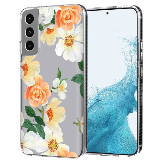 TalkingCase Thin Slim Case Compatible for Samsung Galaxy S22 5G, Flower 8 Print, Lightweight, Flexible, Soft, USA