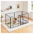 thumbnail image 2 of 32-Inch 6 Panel Heavy Duty Portable Pet Playpen Dog Exercise Pen Cat Fence Crate Cage Kennelwith Door Puppy Rabbits Play Pen,Outdoor/Indoor,Black, 2 of 5