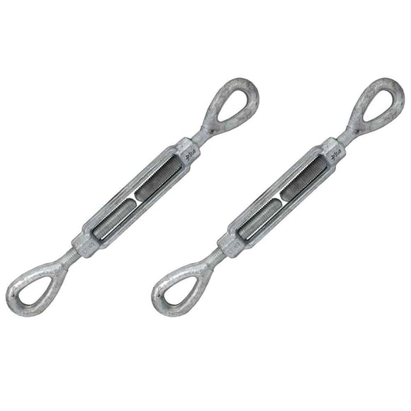 US Cargo Control 3/4 Inch x 6 Inch Eye and Eye Galvanized Turnbuckle Working Load Limit 5 200 Pounds 2 Pack Uses: Tower Suspension Tensioning