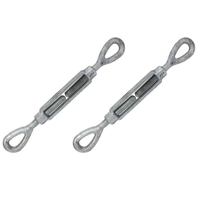 US Cargo Control 3/4 Inch x 6 Inch Eye and Eye Galvanized Turnbuckle Working Load Limit 5 200 Pounds 2 Pack Uses: Tower Suspension Tensioning