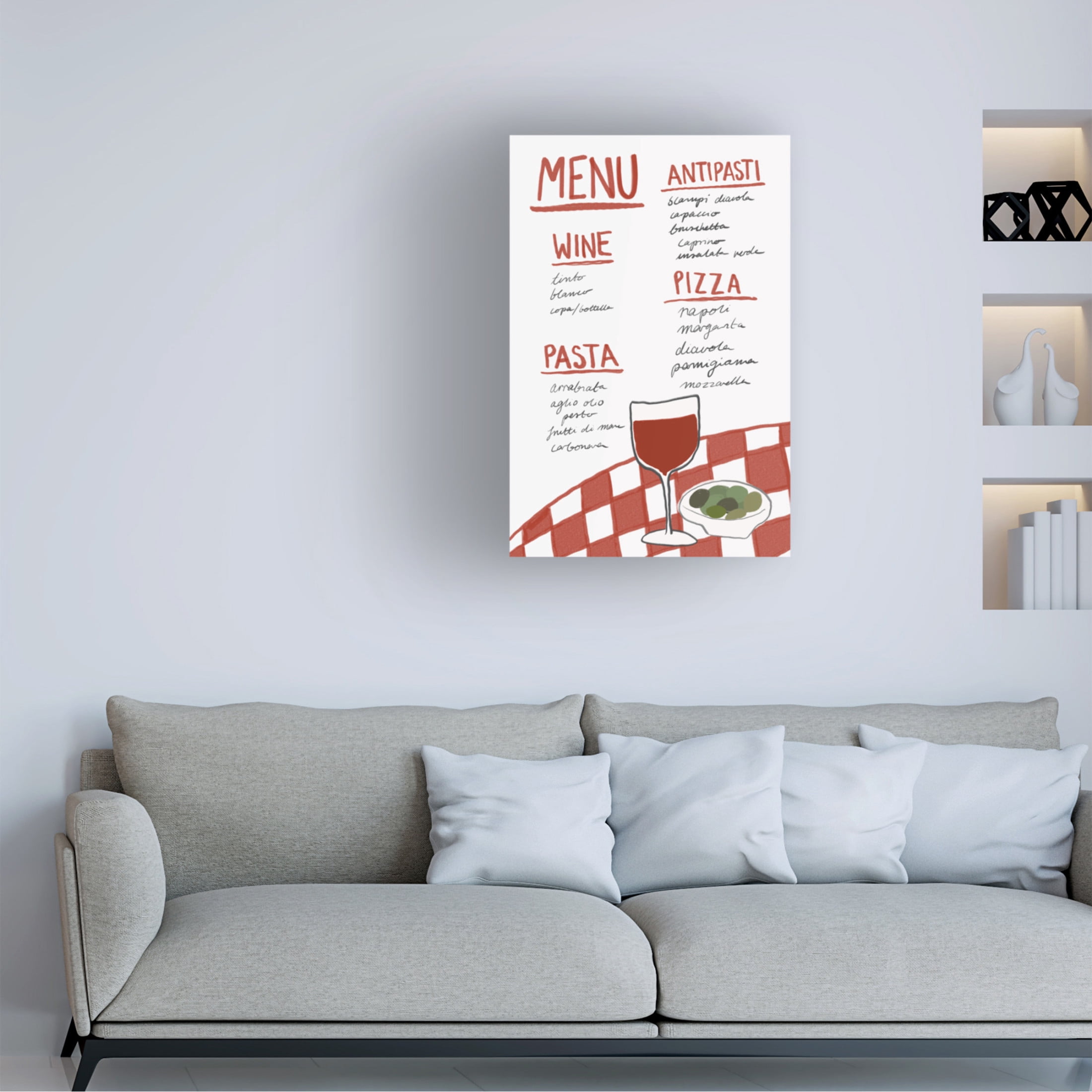 Trademark Fine Art Athene Fritsch  Italian Menu Canvas Wall Art