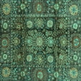 thumbnail image 1 of Ahgly Company Machine Washable Indoor Square Oriental Turquoise Blue Traditional Area Rugs, 6' Square, 1 of 4