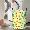 thumbnail image 7 of DouZhe Waterproof Collapsible Large Laundry Baskets, Retro Yellow Flower Design Prints Circular Hamper with Handles, 7 of 7