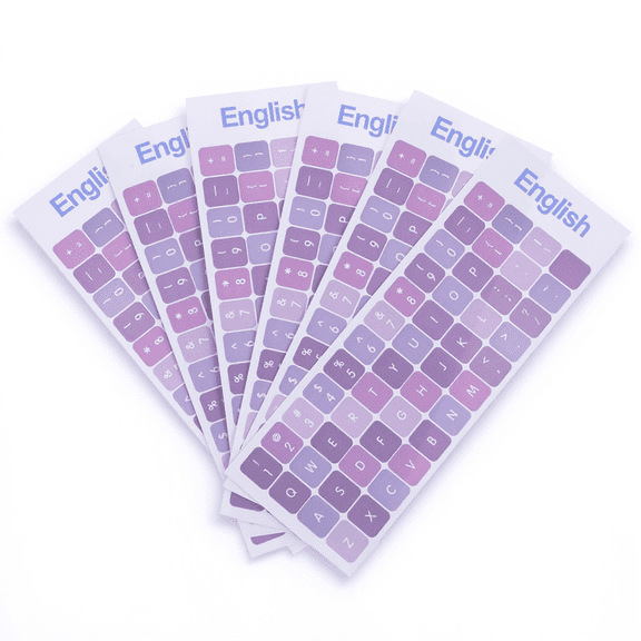 Luxshiny 6Pcs Purple Computer Keyboard Stickers PVC Material for Desktop Laptop Replacement