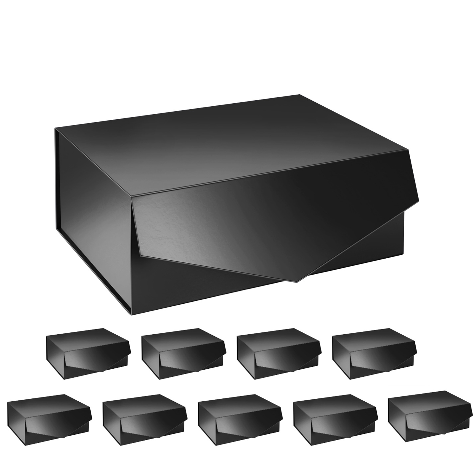 10 Gift Boxes 9x6.5x3.8 Inches, Groomsman Boxes, Rectangle Collapsible Boxes with Lids