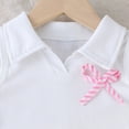 thumbnail image 6 of LIIPEE Girls Summer Outfits 2 Piece Set Kids Fashion Bow Decoration Solid Color Ribbed Sleeveless Tops Stripes Print Pleated Skirt Cute Comfortable Breathable Casual Wear,7 Years, 6 of 7