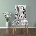 thumbnail image 4 of ZHANZZK Black, Red and White Pattern of Spirals, Swirls Stretch Chair Cover Protector Seat Slipcover for Dining Room Hotel Wedding Party Set of 1, 4 of 5