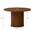 thumbnail image 3 of Wirrytor Table de Salle à Manger Ronde de 47 Pouces, avec Rangement, Table Ronde Moderne pour 4, Table de Cuisine avec Étagères de Rangement à 2 Niveaux, Table de Salle à Manger Ronde (Noyer), 3 of 9