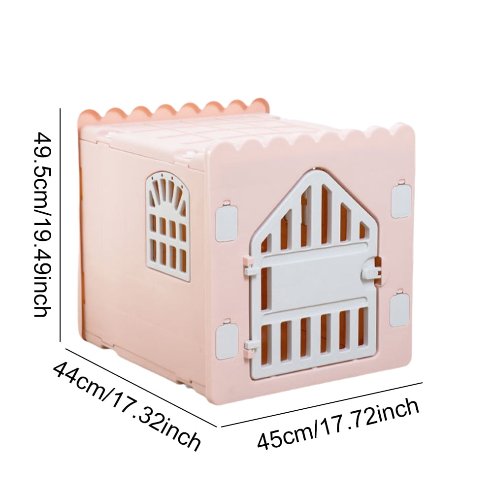 golytefs Plastic Cat House Stackable Feral Cat Shelter for Outdoor Indoor Use (Pink)