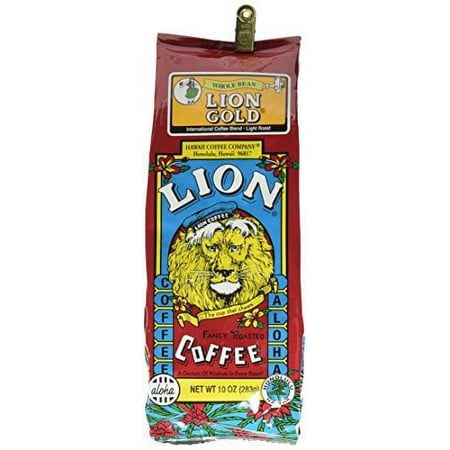 Lion Coffee, Gold Roast, Whole Bean, 10 Ounce Bag