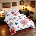 thumbnail image 2 of Manfei Star Firework Full Size Bedding Sets, Patriotic Sketch Full Size Bed in a Bag, White, Polka Dots Reversible 7 Pieces, 2 of 6
