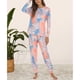 thumbnail image 2 of Conjunto de pijama para mujer Tie Dye suelto, cómodo y elegante, ropa de dormir de 2 piezas, pantalones superiores, ropa de dormir, 2 of 6