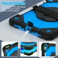 thumbnail image 2 of 360 Rotating Kickstand Case for iPad 10th Gen 10.9" 2022, Silicone Rubber with Pencil Holder Kickstand Hand Strap and Shoulder Strap Rugged for iPad 10th Gen Gen 10.9" 2022, black+blue, 2 of 9