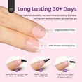 thumbnail image 3 of Beetles Press On Nails: 150 Pcs Pink Short Square French Tips, 4 in 1 Nail Tips Gel Nail, Pre-Applied Primer & Base Coat, No File Need DIY Manicure for Nail Extension., 3 of 4