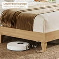 thumbnail image 5 of TROPOW Queen Bed Frame,with Shelves, Boho Queen Bed Frame with Shelf Headboard Sliding Door, Solid Wood Foundation with Silent Slats, No Box Spring Needed, Bohemian Natural Wood, 5 of 8