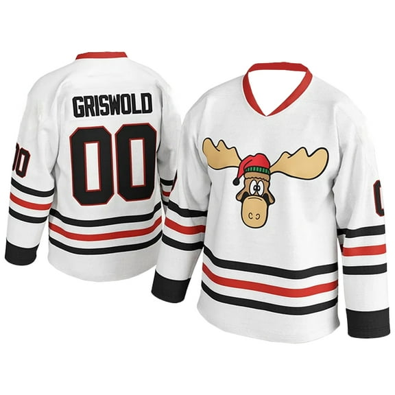 Clark Griswold #00 Hockey Jersey Christmas Merch V-Neck Loose Long Sleeve Women Men Athletic Sweatshirts