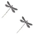 thumbnail image 1 of 2 Piezas Pinza para el Cabello de Libélula Plateada Boda Retro Pasador Antiguo Tocado Nupcial Color Desgaste de la Cabeza Accesorios para el Cabello para Niñas Mujeres Damas Horquillas Horquillas Horq, 1 of 5