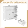 thumbnail image 3 of Armario de Suelo Costway para Baño con 1 Cajón Grande 2 Puertas y Estante Ajustable Blanco 75 x 30 x 80 cm, 3 of 10