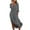Dark Gray, variant on Cotton Linen Long Dresses for Women,2023 Spring Summer Casual Loose 3/4 Sleeve Midi Dress,Trendy Elegant Plain Beach Dress