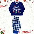thumbnail image 2 of Gelikeya Matching Christmas Pajamas for Family - Letter Print Shirts and Plaid Pants, Holiday Couples Outfits, Long Sleeve (Child, 8-9 Years), 2 of 6