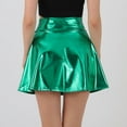 thumbnail image 7 of qolati Women's Glitter Pleated Mini Skirts Y2k High Waisted Flowy A-Line Short Skirt Vintage Dance Party Skating Skirt, 7 of 7