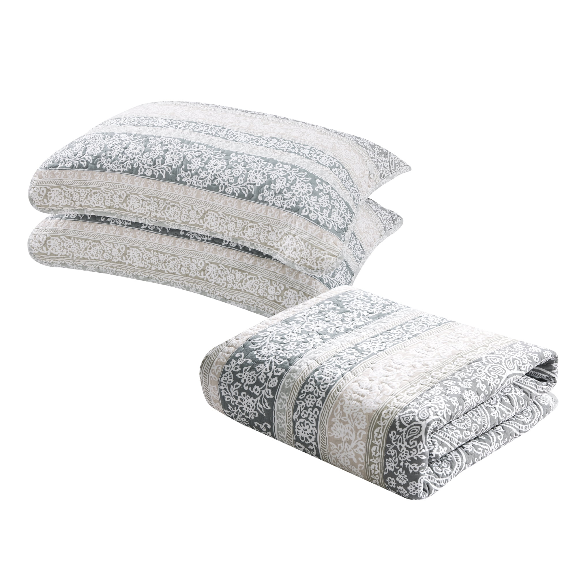 Home Soft Things 6 Piece Marchesa Printed Quilt Set with bedskirt, Queen (90" x 90")