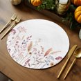 thumbnail image 2 of Pastoral Pink Flower Round Braided Placemats Set of 8, Sunflower Leaf Farm Plant Country Heat Insulation Place Mats Washable Non-Slip Table Mats for Kitchen Dining Party, 15 Inches, 2 of 9