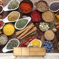 thumbnail image 3 of wall26 - Flavorful, Colorful Spices in Ceramic and Metal Bowls on Wooden Background. - Removable Wall Mural | Self-Adhesive Large Wallpaper - 66x96 inches, 3 of 6