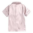 thumbnail image 6 of 9M-13T Girls Boys Silk Satin Pajamas Set All Seasons Kids Toddler Button-Down Long Sleeve and Short Sleeve Loungewear Sleepwear PJS, 6 of 10