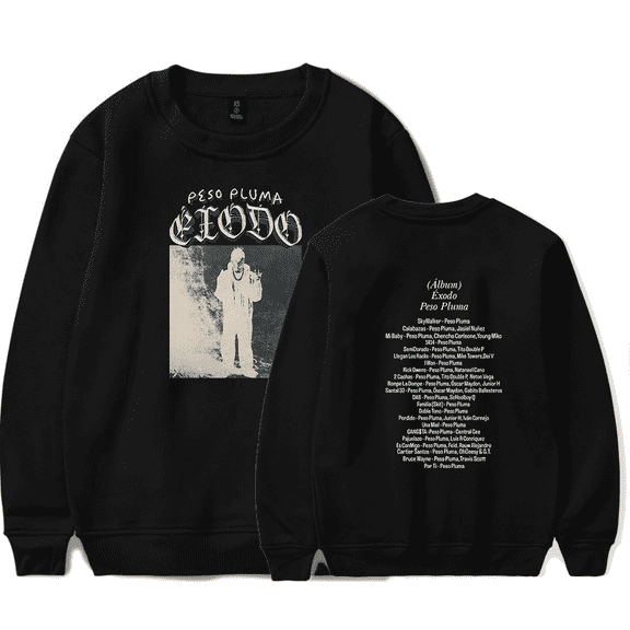 Peso Pluma Sweatshirt Exodo Album Cover ÉXODO Merch Long Sleeve Tracklist Sweatshirts Casual Men Women Rapper Clothes