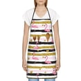 thumbnail image 3 of Disketp Gold Glittering Hearts and Flamingos Kitchen Apron with adjustable Aprons for Women with Pockets Cooking Powder Pink Apron, 3 of 7