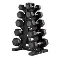 thumbnail image 1 of HolaHatha 10, 15, 25, 30, & 35 Pound Hexagonal Dumbbell Weight Set w/Rack, 1 of 10