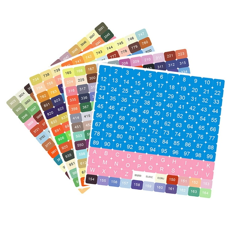  DANUDON 12 Sheet Color Number Stickers for Diamond