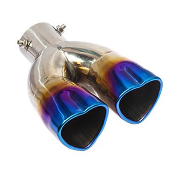 Car Exhaust Tip Anti Ultraviolet Car Decor Two Types Heart Shaped Dual