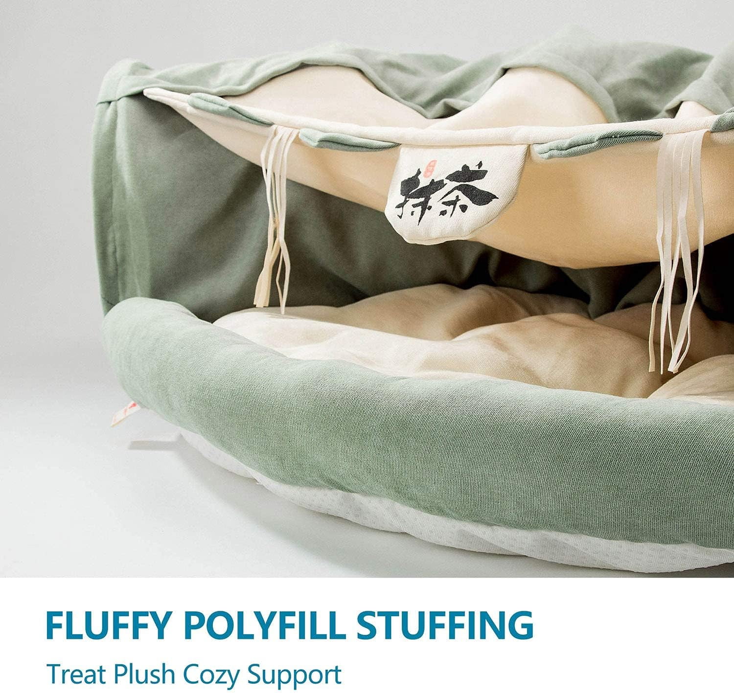 Tunnel for Indoor, Tube with Collapsible Washable Bed,Cat Bed for Small Medium Large cat.(Matcha)