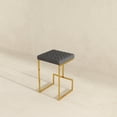 thumbnail image 3 of Filomena Gray Boucle Fabric Upholstered Tufted Kitchen Gold Metal Counter Stool, 3 of 8